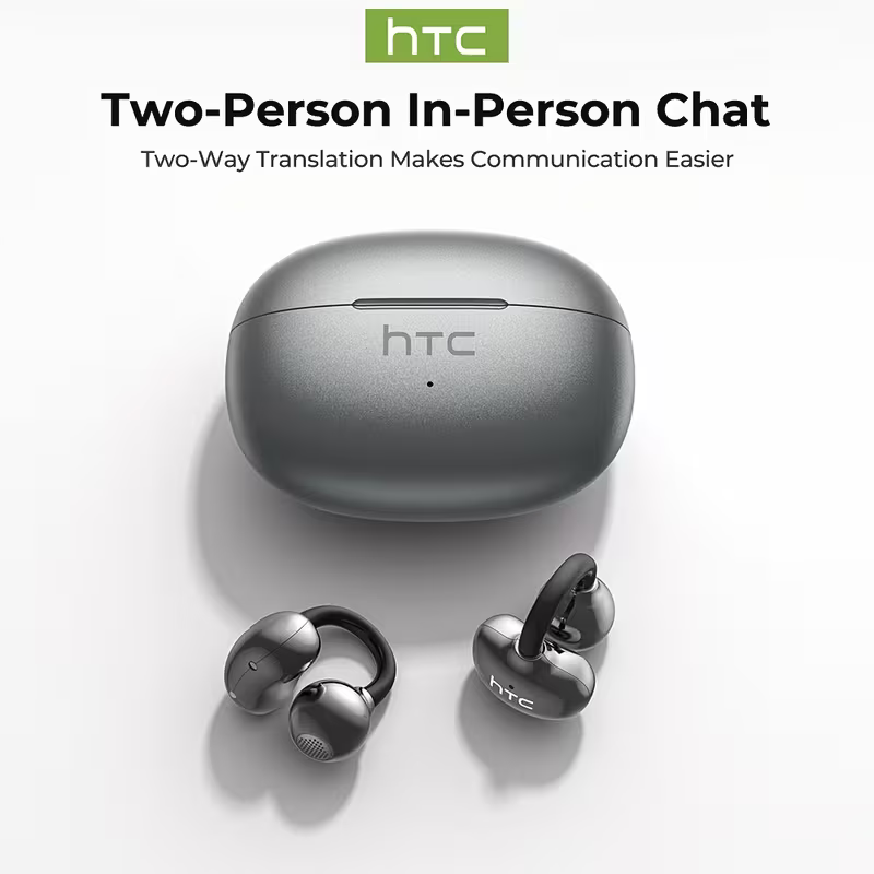 1pc HTC NE55 AI Translation Earbuds Real-time Translation Headphones OWS Open-Ear Wireless Headphones, Latest BT V6.0, Noise Reduction Clear Call, 6.5 Hours Music Long Battery Life, Big speaker Big Volume - Local Store Product Image