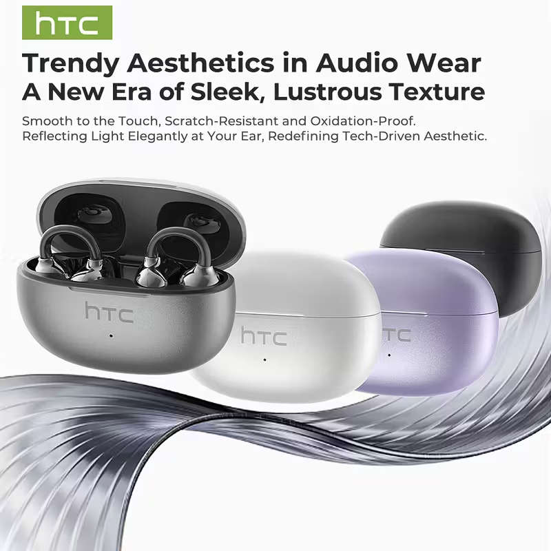 1pc HTC NE55 AI Translation Earbuds Real-time Translation Headphones OWS Open-Ear Wireless Headphones, Latest BT V6.0, Noise Reduction Clear Call, 6.5 Hours Music Long Battery Life, Big speaker Big Volume - Local Store Product Gallery Image